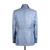 Safari Jacket In Denim Blue Linen