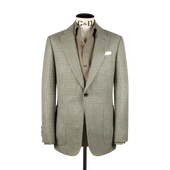 Single Breasted Notch Jacket in Sage Green Glen Check
