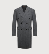 Manteaux Crois En Laine Gris Motif Chevrons