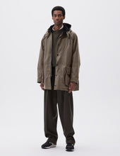 Stand Collar Parka Waxed Cotton Kelp
