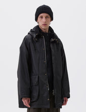 STAND COLLAR PARKA | WAXED COTTON | BLACK