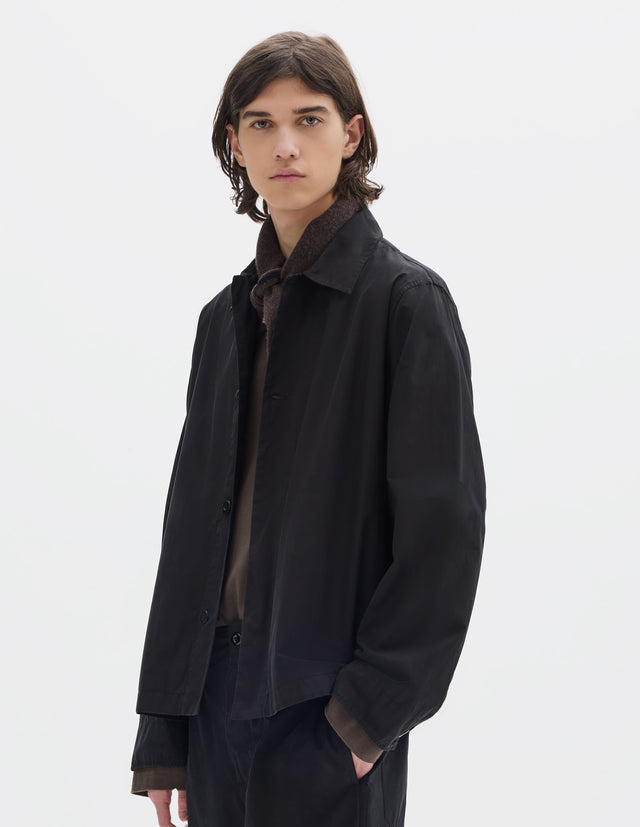 MHL. BOXY OVERSHIRT | CRISP COTTON POPLIN | BLACK