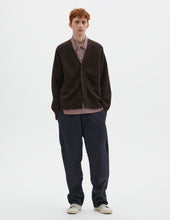 Mhl Flatlock Cardigan Pure Wool Earth