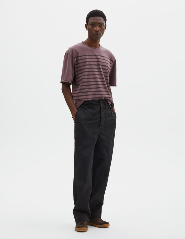 MHL. PATCH POCKET UTILITY TROUSERS | MATTE COTTON TWILL | BLACK