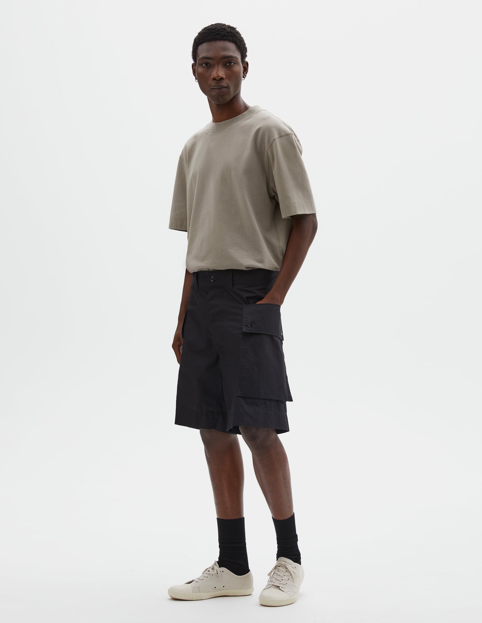 Mhl Cargo Pocket Shorts Cotton Nylon Poplin