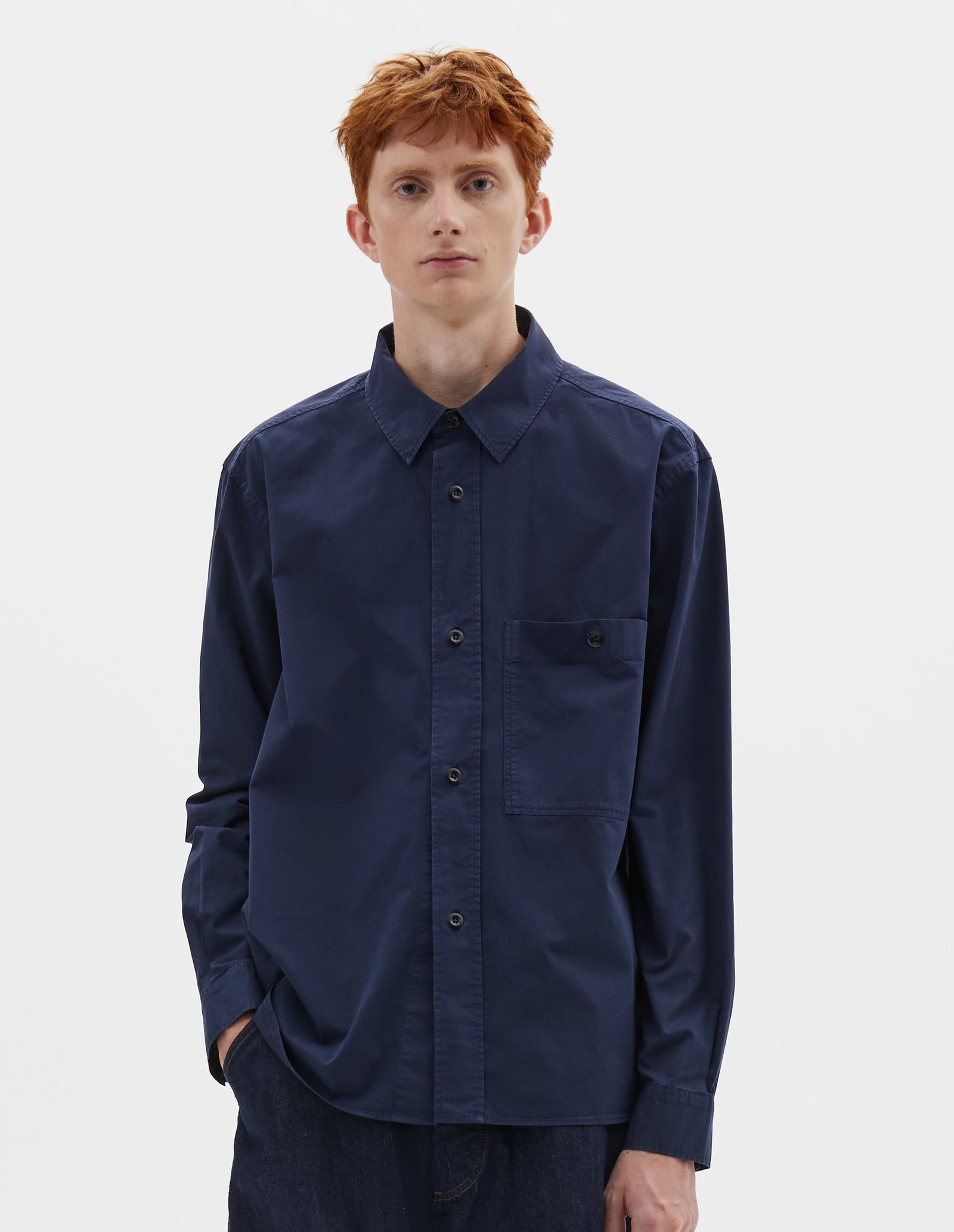 Mhl Overall Shirt Dry Cotton Twill Midnight