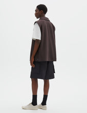 Mhl Sleeveless Overshirt Irregular Cotton Drill Mahogany