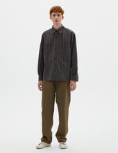 Mhl Basic Shirt Bold Stripe Cotton Off Black