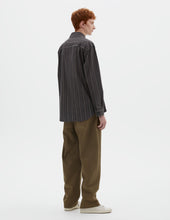 Mhl Basic Shirt Bold Stripe Cotton Off Black