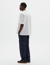 Mhl S S Pj Shirt Cotton Linen Poplin Chalk