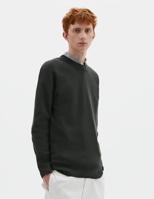 MHL. WIDE NECK SWEATSHIRT | FINE MERINO WOOL | ASSAM