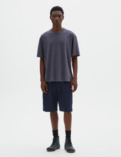 Mhl Simple T Shirt Organic Cotton Linen Jersey Blue