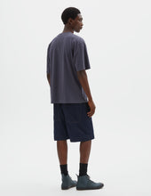 Mhl Simple T Shirt Organic Cotton Linen Jersey Blue