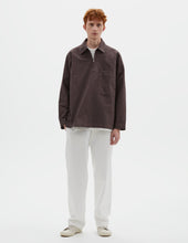 Mhl Long Sleeve Half Zip Pull On Shirt Cotton Canvas Shirting Earth