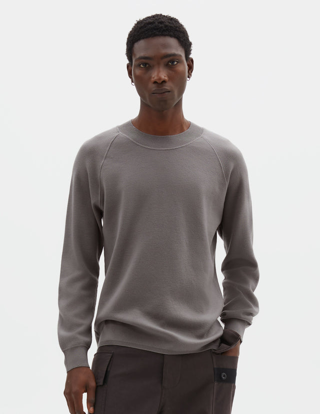 MHL. WIDE NECK SWEATSHIRT | FINE MERINO WOOL | CONCRETE