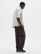 Mhl Sleeveless Overshirt Irregular Cotton Drill Chalk