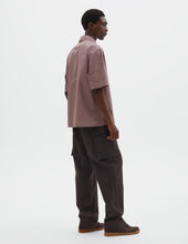 Mhl Offset Placket Polo Washed Cotton Poplin Mineral Pink