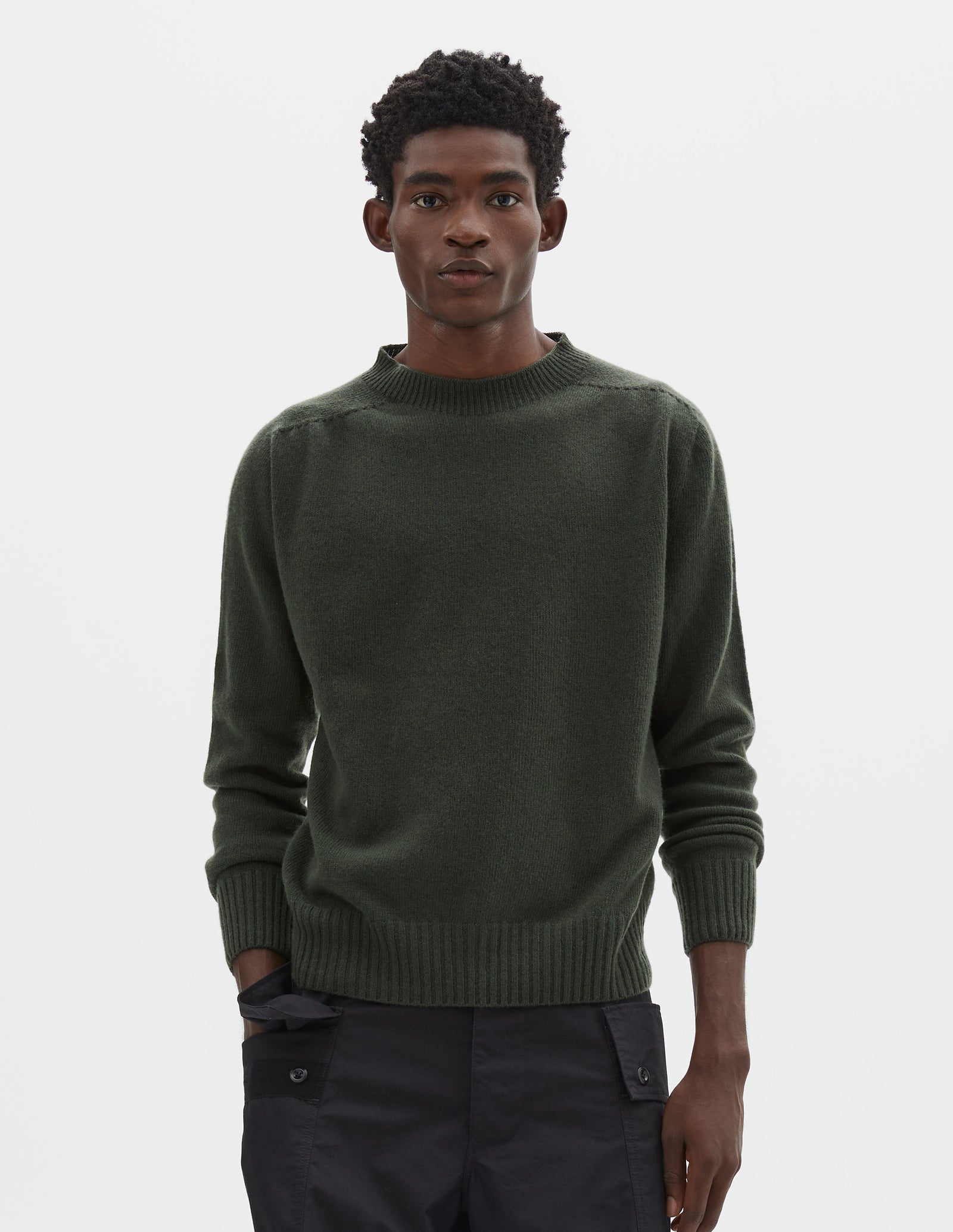 Seamless Crew Neck Soft Merino Cypress