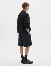 Zip Collar Cardigan Irregular Spun Wool Asphalt