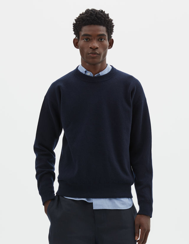 BONDED SWEATSHIRT | MERINO CASHMERE | NAVY