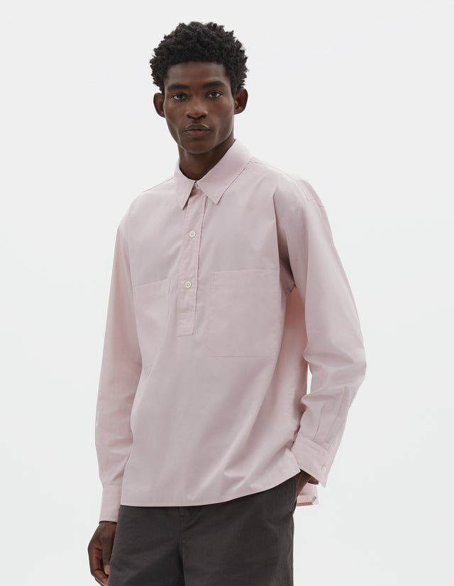 ARCHIVE OVERHEAD SHIRT | COMPACT COTTON PLAINWEAVE | DUSTY PINK