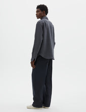 Basic Shirt Yarn Dye Linen Shirting Asphalt