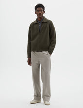 Zip Collar Cardigan Irregular Spun Wool
