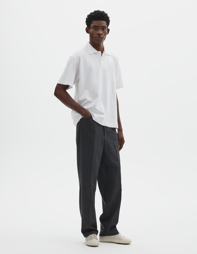 BACK YOKE TROUSERS | CRISP WOOL PLAINWEAVE | CHARCOAL