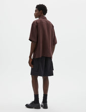 Revere Collar Shirt Soft Linen Poplin Mahogany