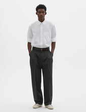STITCH PLEAT TROUSERS | DOUBLE TWISTED WOOL | PEWTER