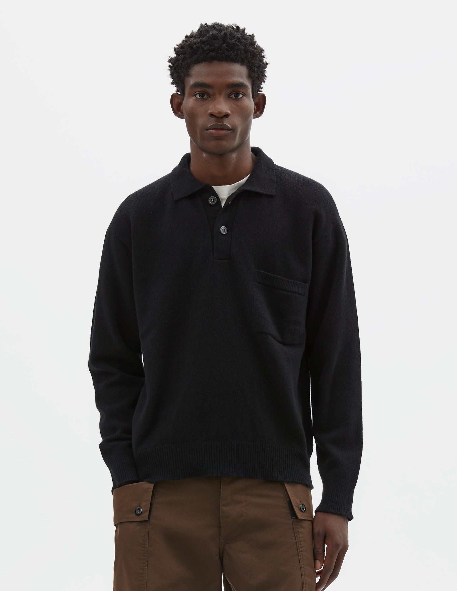 Seamless Pocket Polo Shirt Merino Cashmere