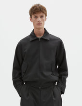 ZIP THROUGH BOMBER JACKET | DOUBLE TWISTED WOOL | PEWTER