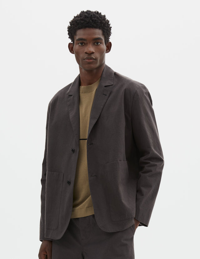 PATCH POCKET BLAZER | DRY PLAINWEAVE COTTON | EARTH