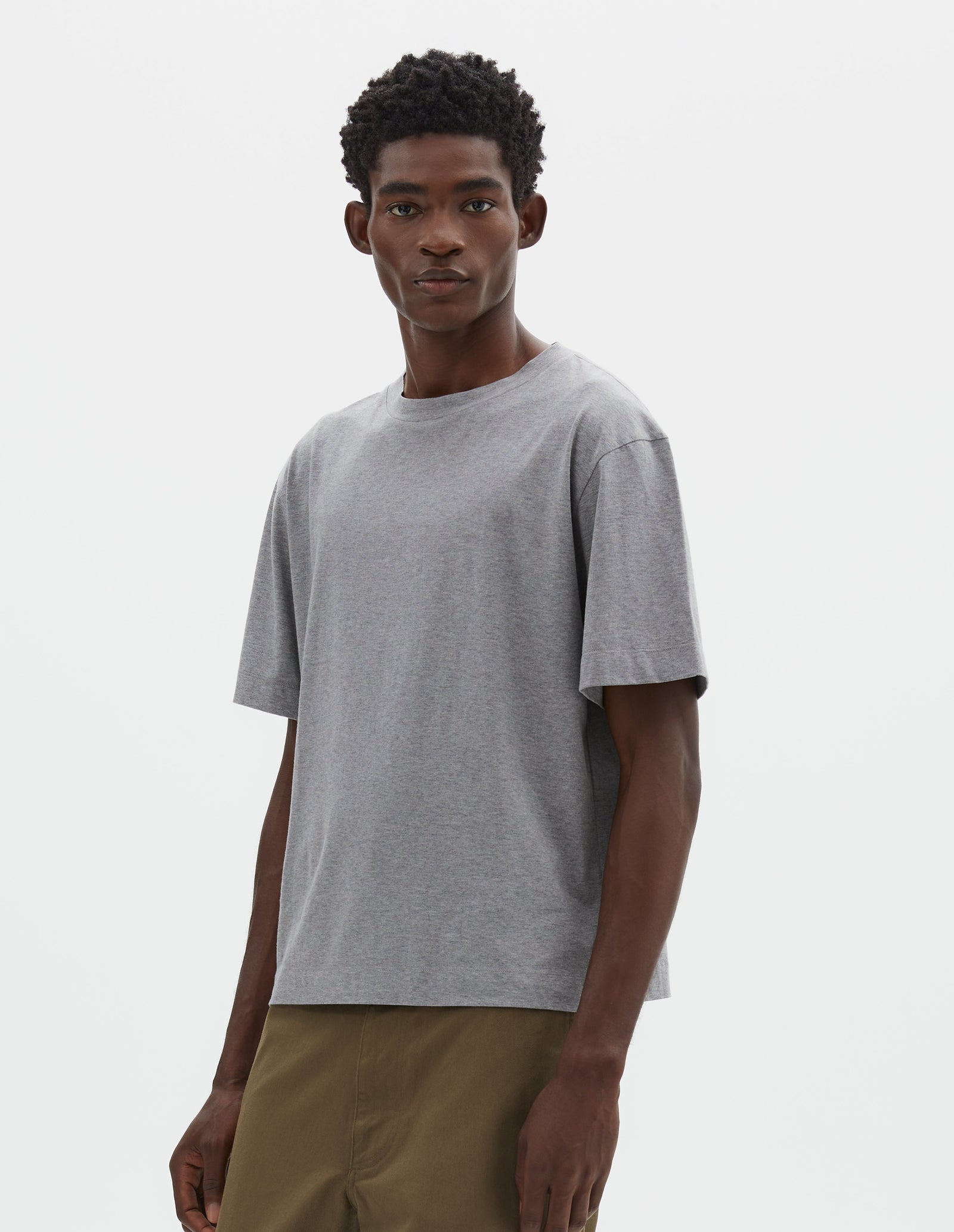 Short Sleeve T Shirt Fine Cotton Jersey Grey