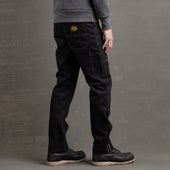 Die Hard Double Knee Straight Leg - 14oz 'Onyx' Double Black/Contrast Grey Stitch