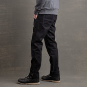 Die Hard Double Knee Straight Leg - 14oz 'Onyx' Double Black/Contrast Grey Stitch