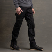 Die Hard Double Knee Straight Leg - 14oz 'Onyx' Double Black/Contrast Grey Stitch