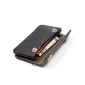 Cast Compact Wallet In And Taupe Pebbled Leather