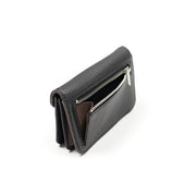 Cast Compact Wallet In And Taupe Pebbled Leather