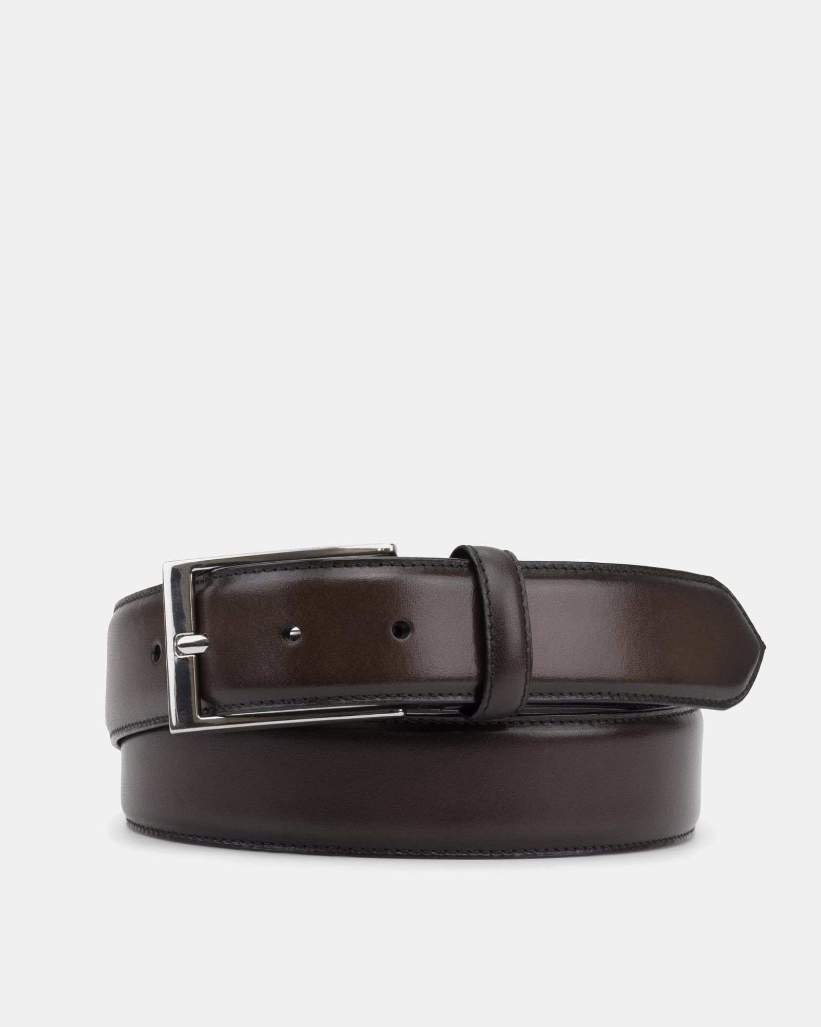 Matching Belt Dark Brown Hand Burnished Calfskin