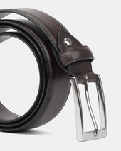Matching Belt Dark Brown Hand Burnished Calfskin
