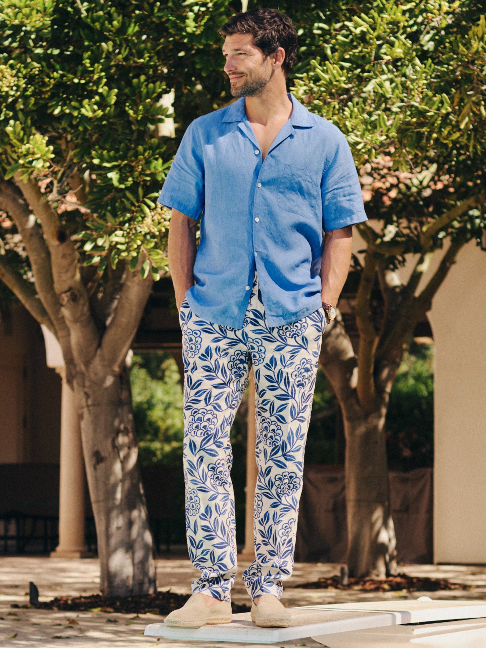 Navy Modern Dahlia Bleeker Linen Fancy Pants Men S Pants J Mclaughlin