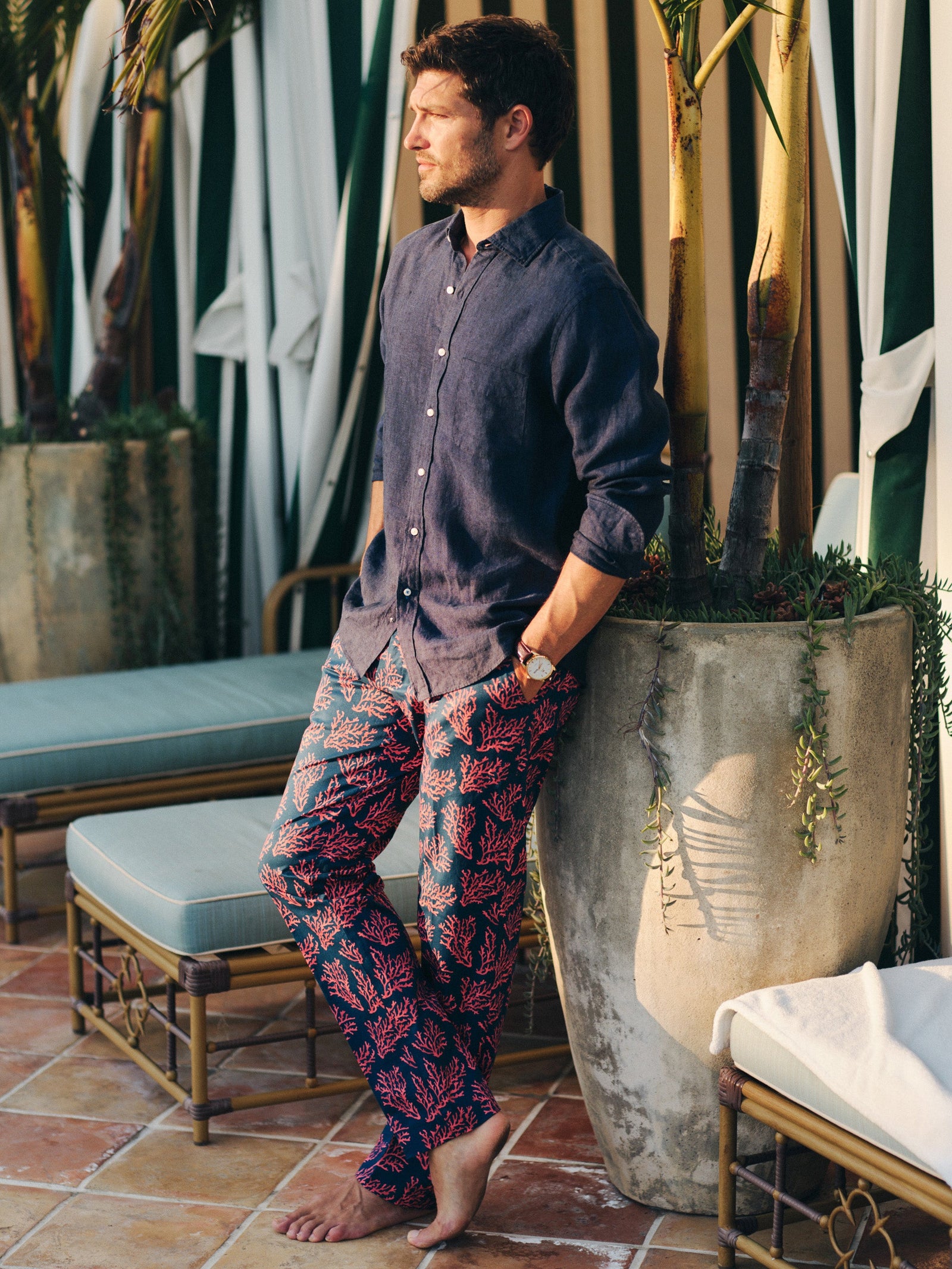 Coral Midi Coral Cay Texture Madison Fancy Pants Men S Pants J Mclaughlin