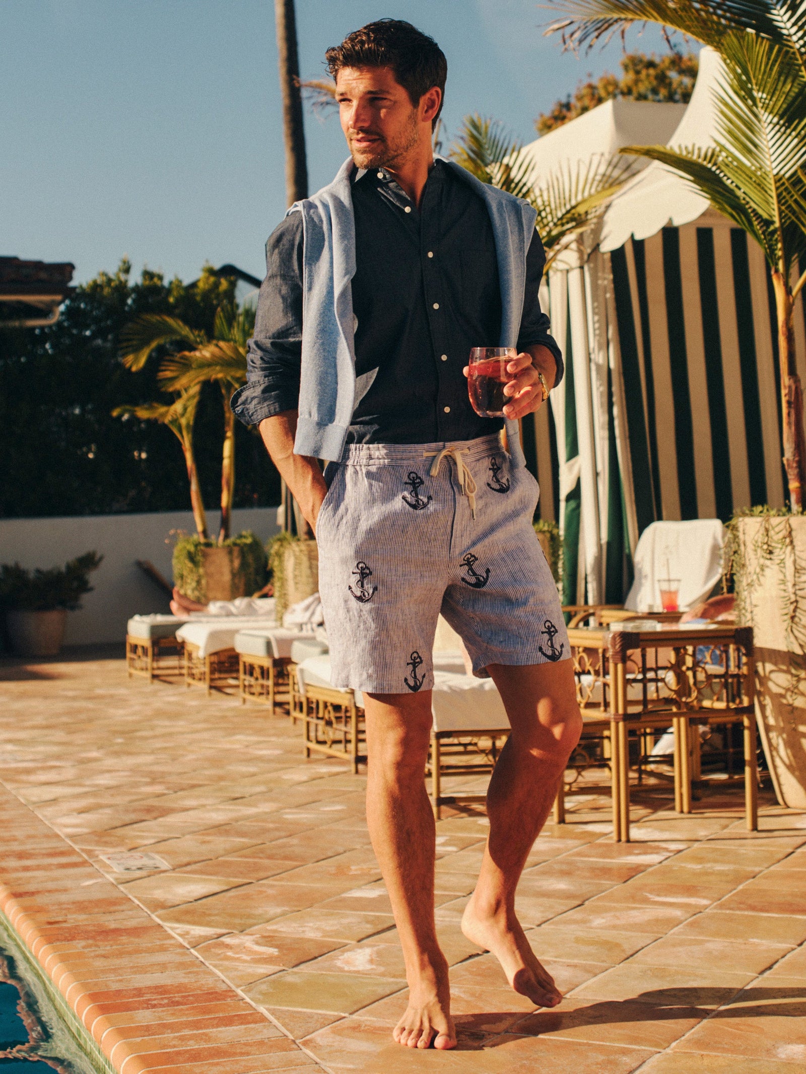 White Anchor Newport Linen Shorts Men S Shorts J Mclaughlin