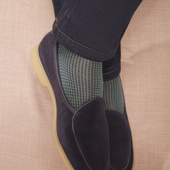 Marine Vert Menthe Pied De Poule Fil D Cosse