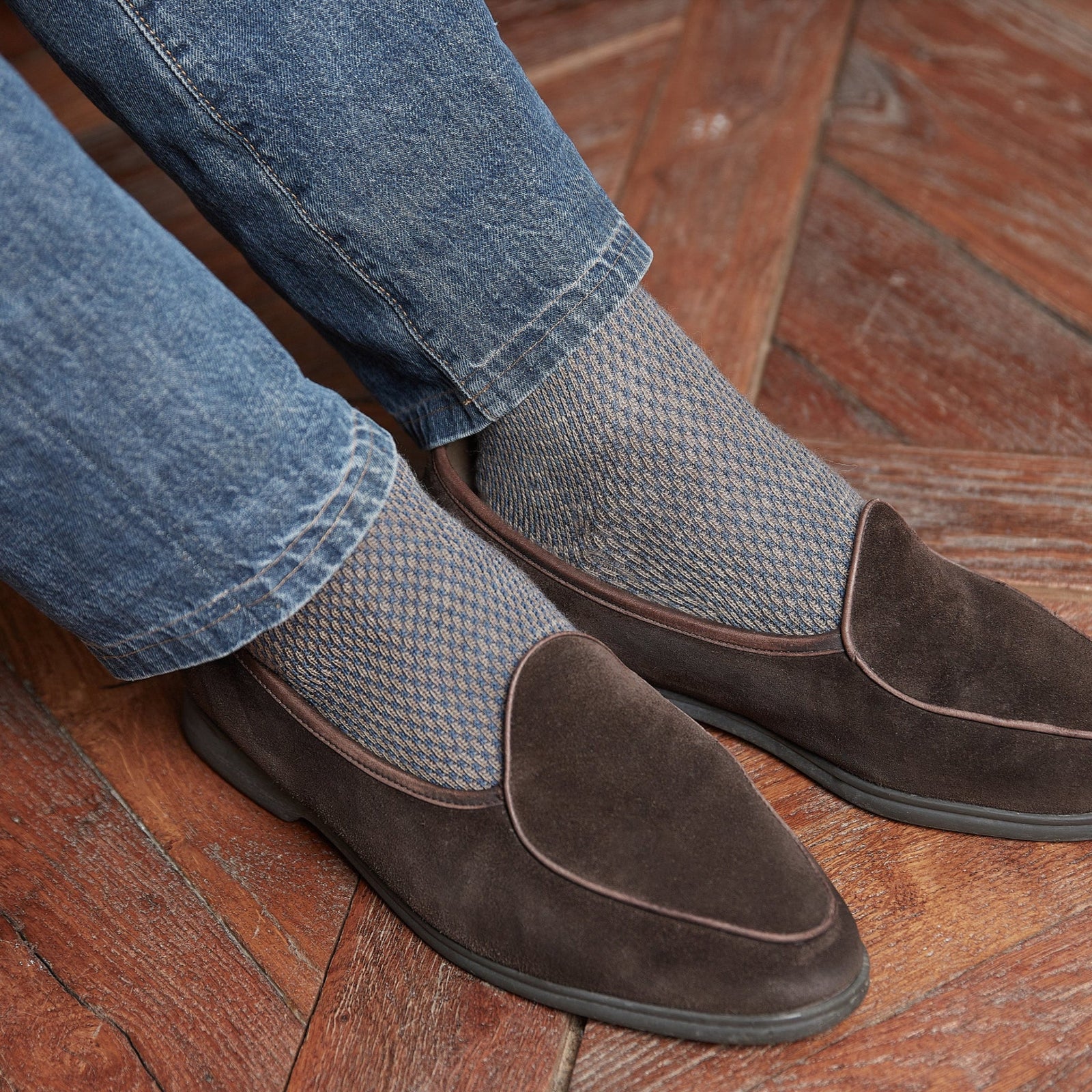 Bleu Caviar Super Solide Laine Coton
