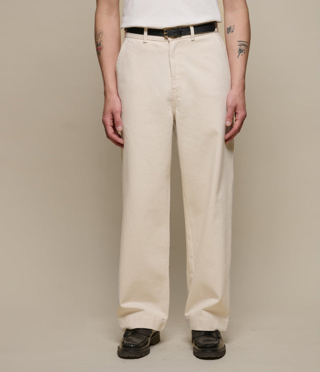 1940s Cotton Twill High Rise Wide Leg Chino