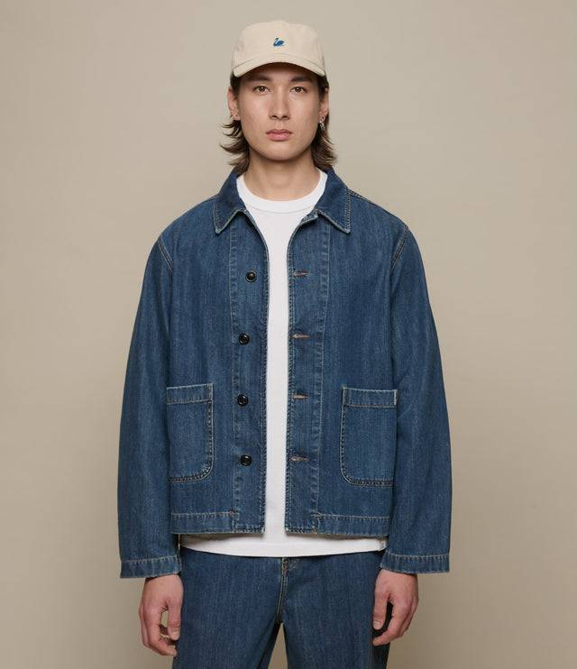 Cropped Worker's Denim Jacket