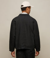 Cropped Worker S Linen Jacket
