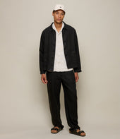 Cropped Worker S Linen Jacket